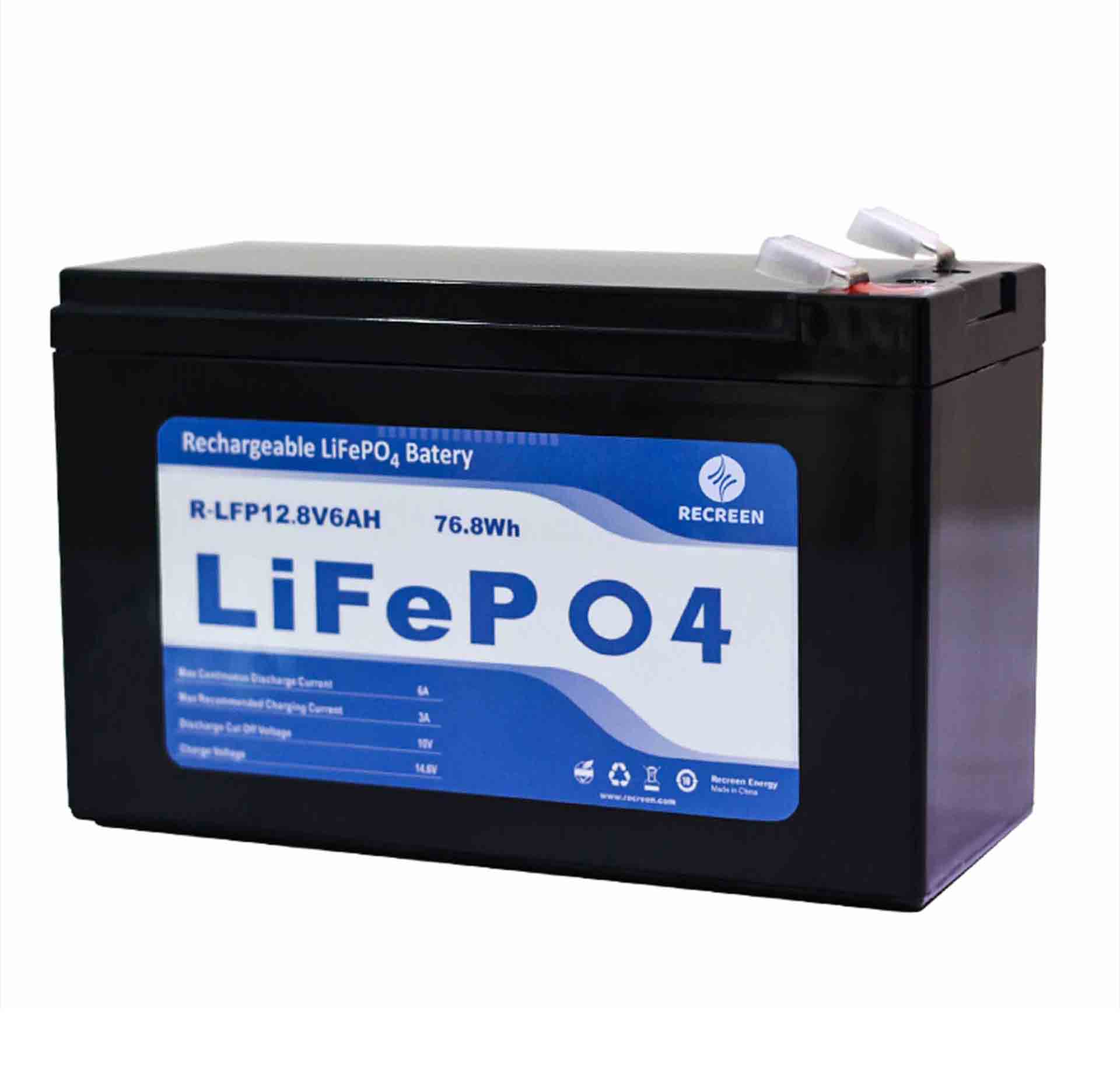 12.8V 6Ah Lithium LifePO4 Battery